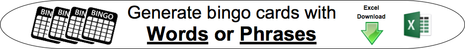 bingo card generator words phrases