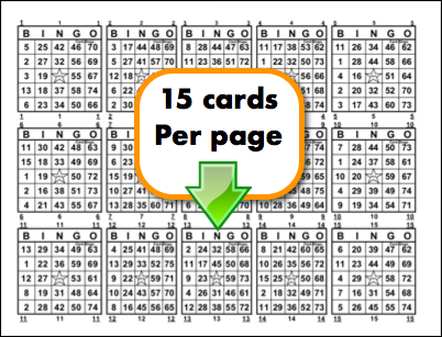 Printable bingo numbers