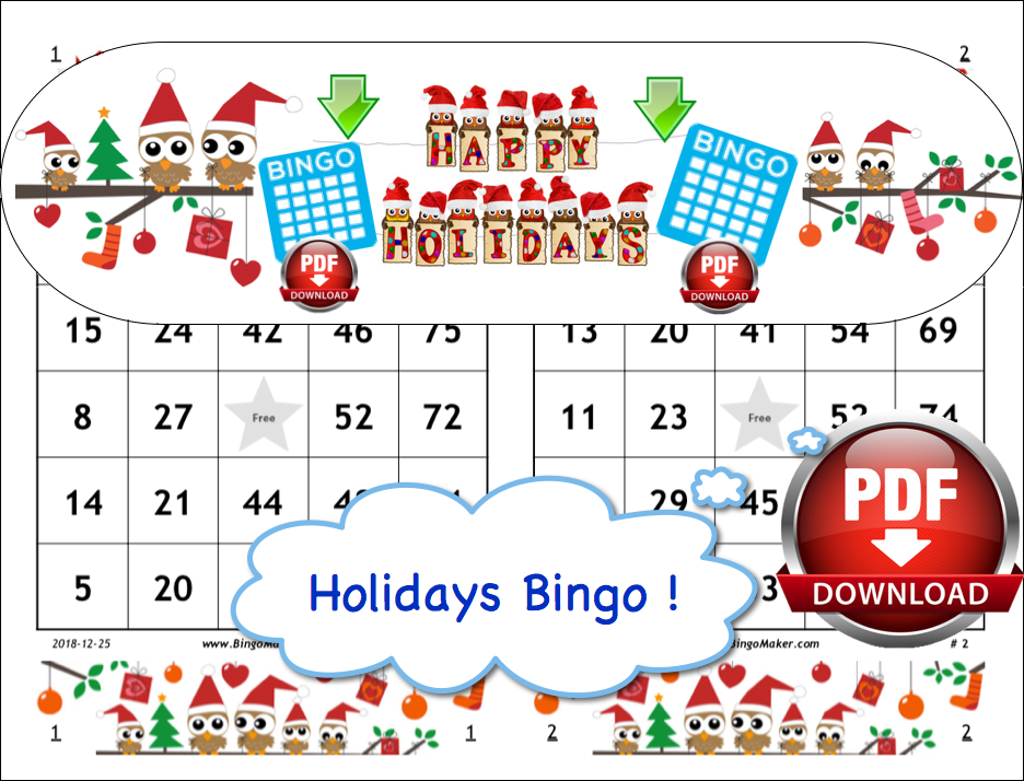 Free Printable Bingo Cards Christmas