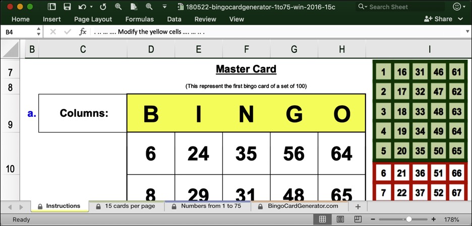 free bingo card generator