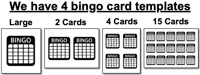 bingo card templates
