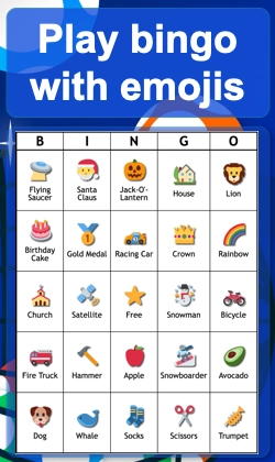 special bingo with emojis