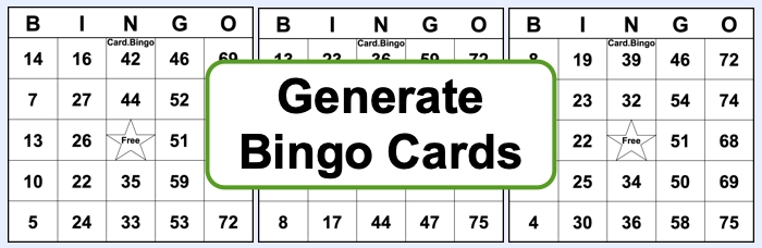 how to generate bingo cards